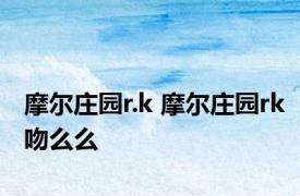 摩尔庄园r.k 摩尔庄园rk吻么么 