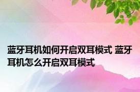 蓝牙耳机如何开启双耳模式 蓝牙耳机怎么开启双耳模式