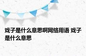 戏子是什么意思啊网络用语 戏子是什么意思