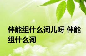 伴能组什么词儿呀 伴能组什么词