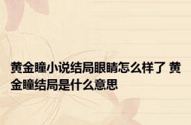 黄金瞳小说结局眼睛怎么样了 黄金瞳结局是什么意思