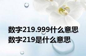 数字219.999什么意思 数字219是什么意思