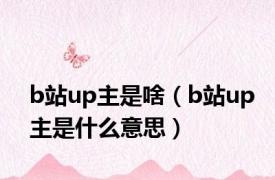 b站up主是啥（b站up主是什么意思）