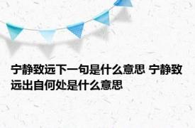 宁静致远下一句是什么意思 宁静致远出自何处是什么意思