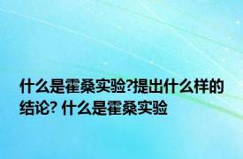 什么是霍桑实验?提出什么样的结论? 什么是霍桑实验