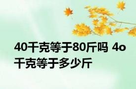 40千克等于80斤吗 4o千克等于多少斤