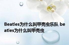 Beatles为什么叫甲壳虫乐队 beatles为什么叫甲壳虫