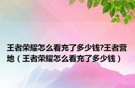 王者荣耀怎么看充了多少钱?王者营地（王者荣耀怎么看充了多少钱）