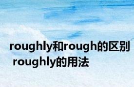 roughly和rough的区别 roughly的用法