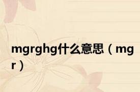 mgrghg什么意思（mgr）