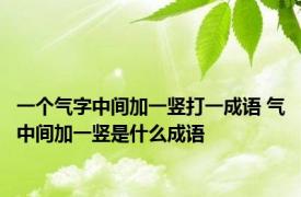 一个气字中间加一竖打一成语 气中间加一竖是什么成语