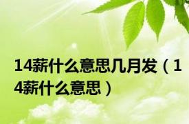 14薪什么意思几月发（14薪什么意思）