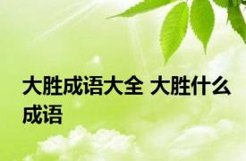 大胜成语大全 大胜什么成语