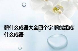 薪什么成语大全四个字 薪能组成什么成语