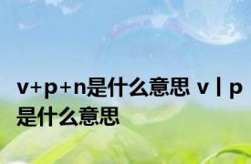 v+p+n是什么意思 v丨p是什么意思