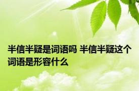 半信半疑是词语吗 半信半疑这个词语是形容什么