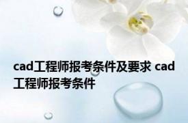 cad工程师报考条件及要求 cad工程师报考条件 