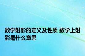 数学射影的定义及性质 数学上射影是什么意思