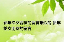 新年给女朋友的留言暖心的 新年给女朋友的留言