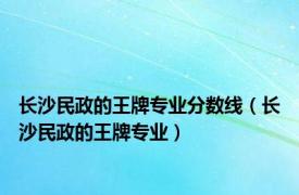 长沙民政的王牌专业分数线（长沙民政的王牌专业）