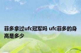 菲多拿过ufc冠军吗 ufc菲多的身高是多少