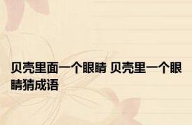 贝壳里面一个眼睛 贝壳里一个眼睛猜成语