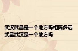 武汉武昌是一个地方吗相隔多远 武昌武汉是一个地方吗