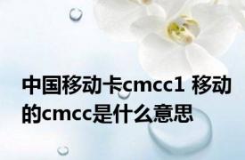 中国移动卡cmcc1 移动的cmcc是什么意思