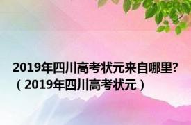 2019年四川高考状元来自哪里?（2019年四川高考状元）