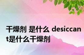 干燥剂 是什么 desiccant是什么干燥剂