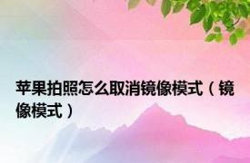 苹果拍照怎么取消镜像模式（镜像模式）