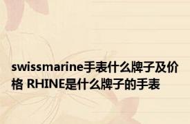 swissmarine手表什么牌子及价格 RHINE是什么牌子的手表