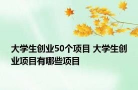 大学生创业50个项目 大学生创业项目有哪些项目