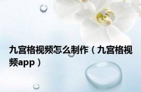 九宫格视频怎么制作（九宫格视频app）