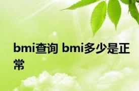 bmi查询 bmi多少是正常