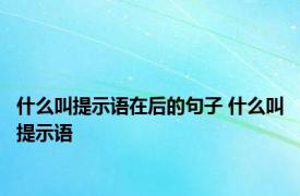 什么叫提示语在后的句子 什么叫提示语