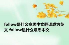 follow是什么意思中文翻译成为英文 follow是什么意思中文 