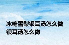 冰糖雪梨银耳汤怎么做 银耳汤怎么做