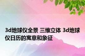 3d地球仪全景 三维立体 3d地球仪日历的寓意和象征