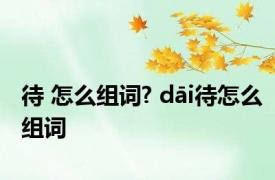 待 怎么组词? dāi待怎么组词