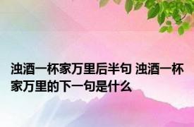 浊酒一杯家万里后半句 浊酒一杯家万里的下一句是什么