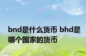 bnd是什么货币 bhd是哪个国家的货币