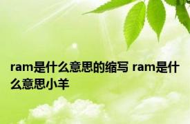 ram是什么意思的缩写 ram是什么意思小羊