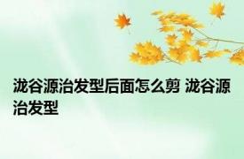 泷谷源治发型后面怎么剪 泷谷源治发型 