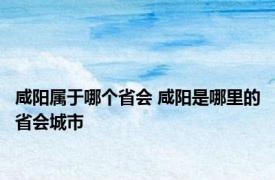 咸阳属于哪个省会 咸阳是哪里的省会城市