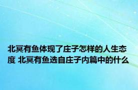 北冥有鱼体现了庄子怎样的人生态度 北冥有鱼选自庄子内篇中的什么