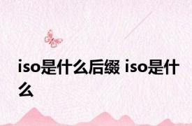 iso是什么后缀 iso是什么