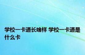 学校一卡通长啥样 学校一卡通是什么卡