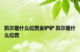 凯尔是什么位置金铲铲 凯尔是什么位置