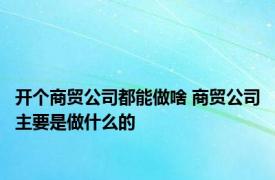 开个商贸公司都能做啥 商贸公司主要是做什么的